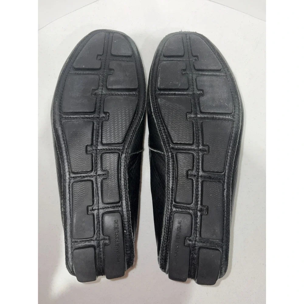 Banana Republic Black Leather Driving Moccasins Men's Slip On Shoes 9.5
